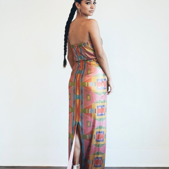 (New w/ Tags) B. Yellowtail Apsáalookbia Sequin Column Dress - Picture 2 of 9